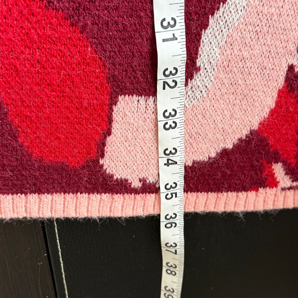 Anthropologie Farm Rio Flower Knit Mini Dress Pink Red Sz L NEW - Picture 11 of 13